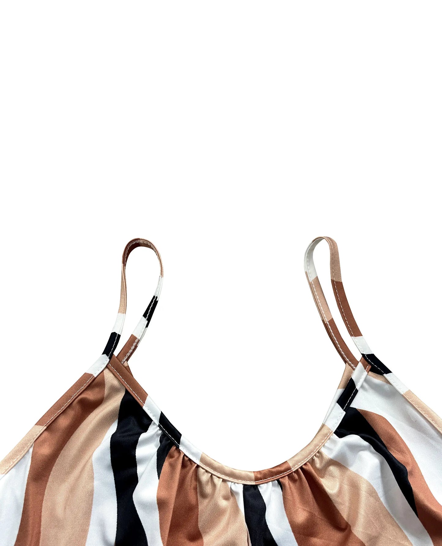 Women's Summer Abstract Print Jumpsuit, Spaghetti Strap, Loose Fit Romper for Vacation & Casual, Must - Have Summer Outfit