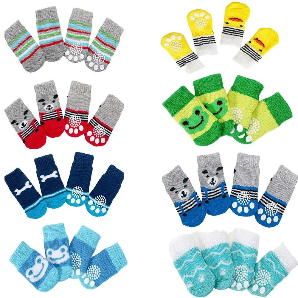 PERNEAKYCN Anti Slip Pet Socks Cats Dogs Wool Winter Warm