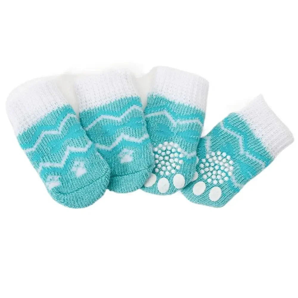 PERNEAKYCN Pet Cat Dog Floor Anti Slip Wool Socks Winter