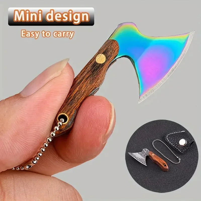 Choice Mini Stainless Steel Axe Keychain Portable Outdoor Tool Kitchen Knife Disassembly