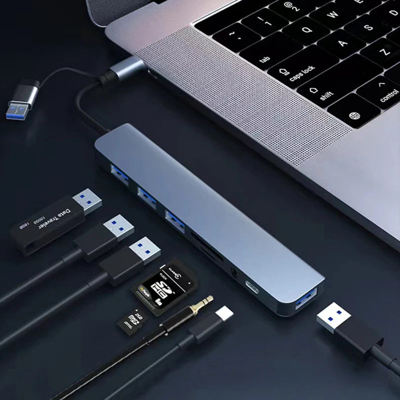 OULLX 8 In 2 USB Type C Hub Docking Station With Audio