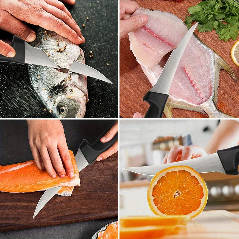 6PCS Stainless Steel Handmade Forged Multipurpose Knife Professional Kitchen Cleaver Meat Boning Slicing Cooking Fruit Knife