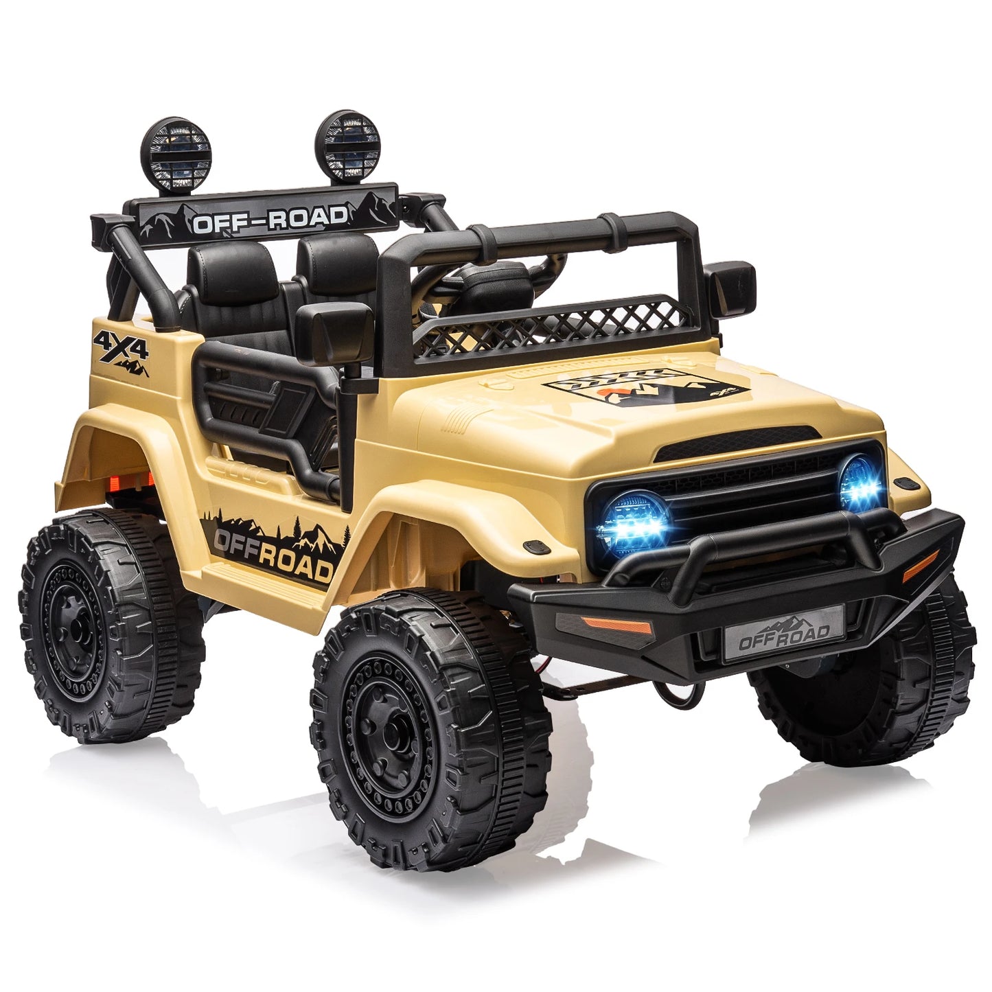 12V Kids Ride On Truck with Remote Control Spring Suspension Bluetooth Connectivity and Led Lights Ride On Toys for 3-6 yrs