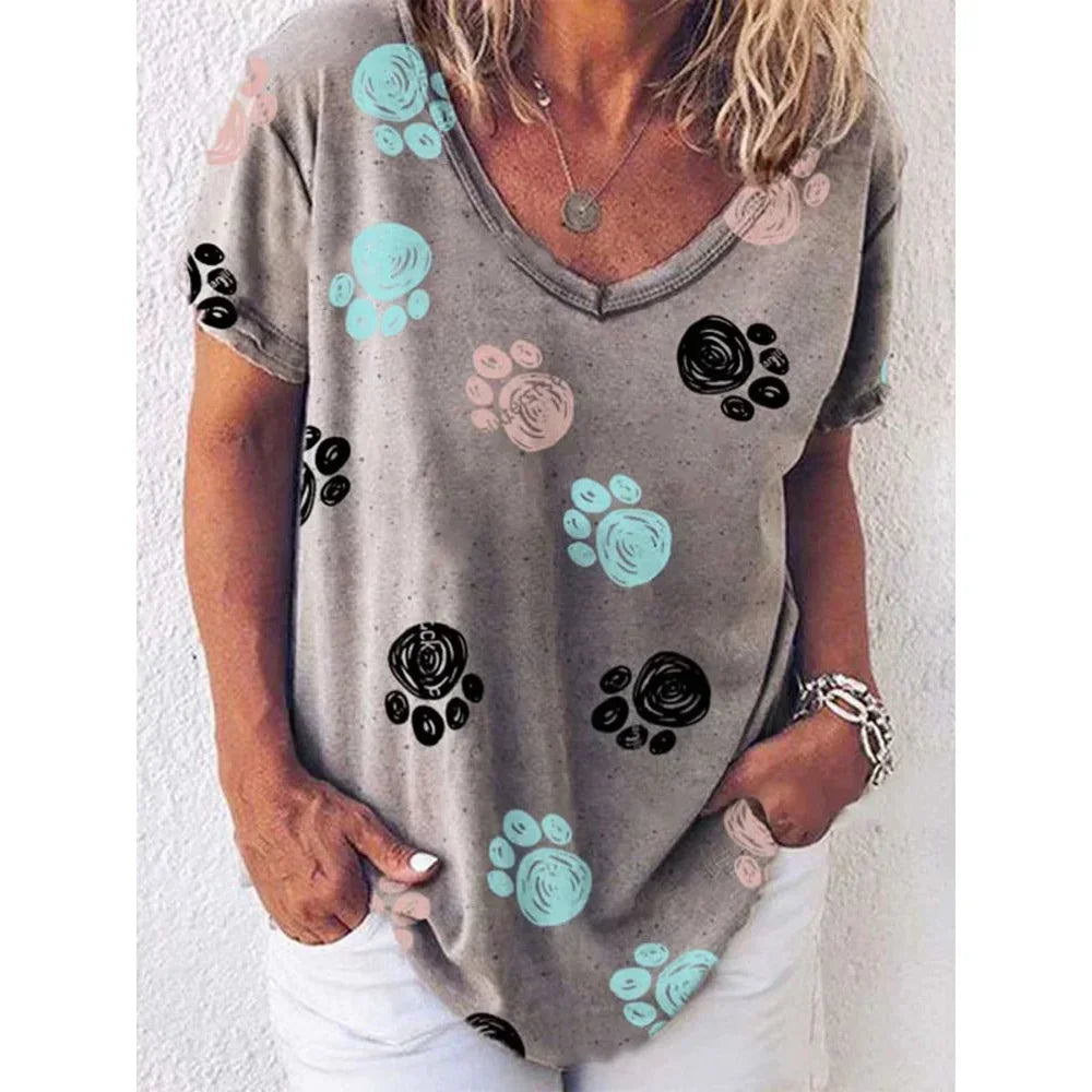 JiangxiChoice Cat Graphic Tee Women Harajuku Fashion