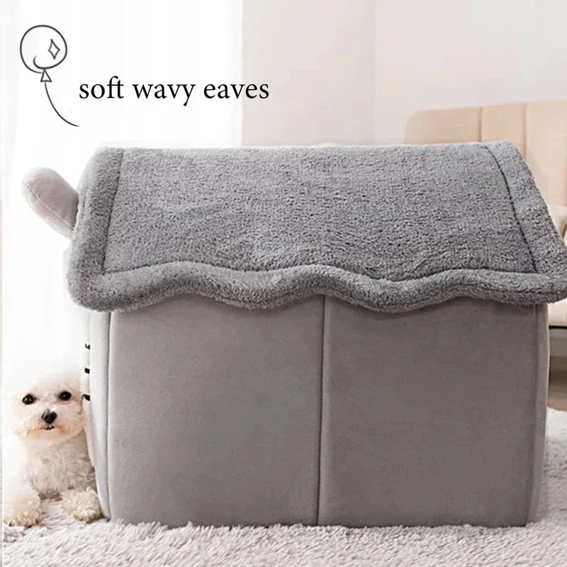 Guangdong Cartoon House Pet Bed Folding Kennel For Dogs