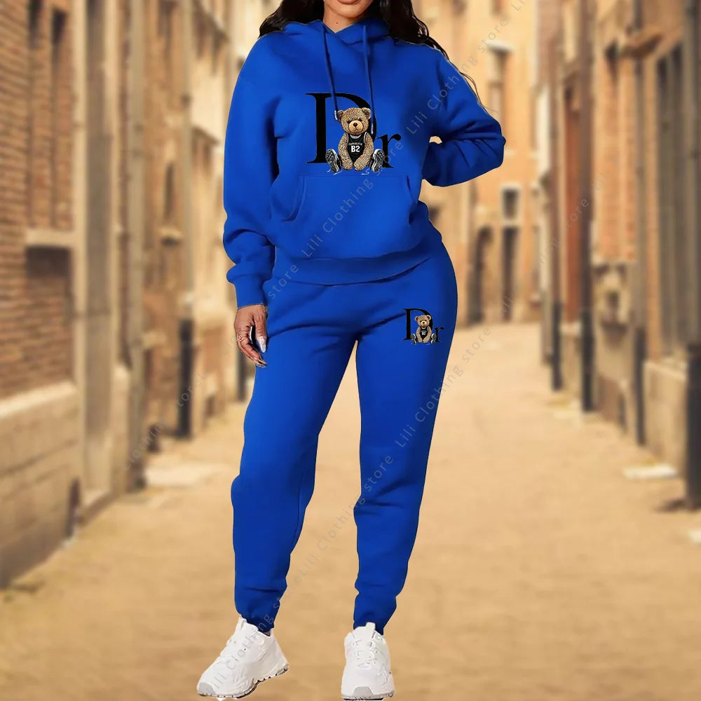 Women's TrackSuit Aesthetic Designer Clothes High quality Hoodies Sweatshirts Sweatpants 2 Piece Suit Sportwear Woman Pants Sets