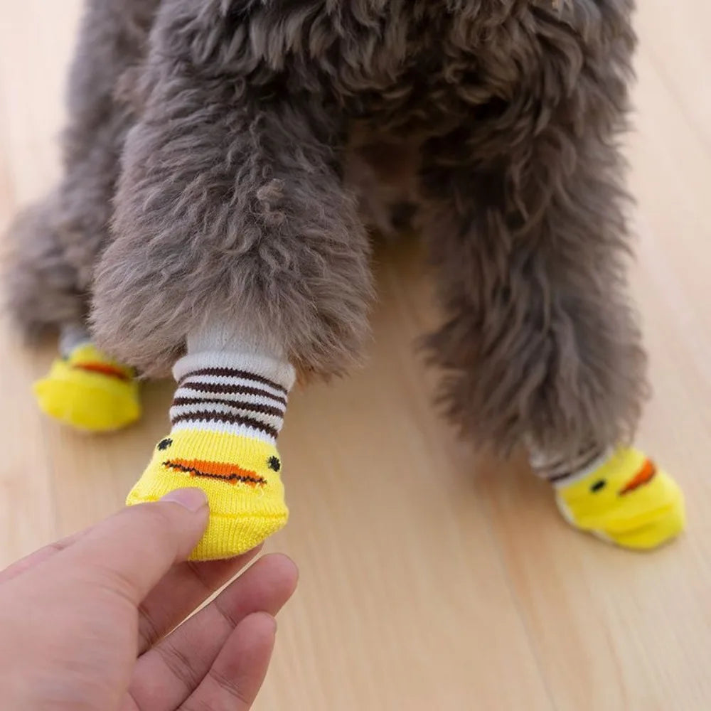 PERNEAKYCN Pet Cat Dog Floor Anti Slip Wool Socks Winter