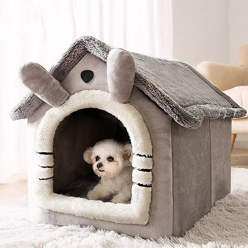 Guangdong Cartoon House Pet Bed Folding Kennel For Dogs