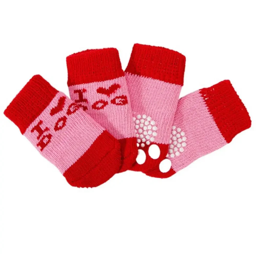 PERNEAKYCN Anti Slip Pet Socks Cats Dogs Wool Winter Warm
