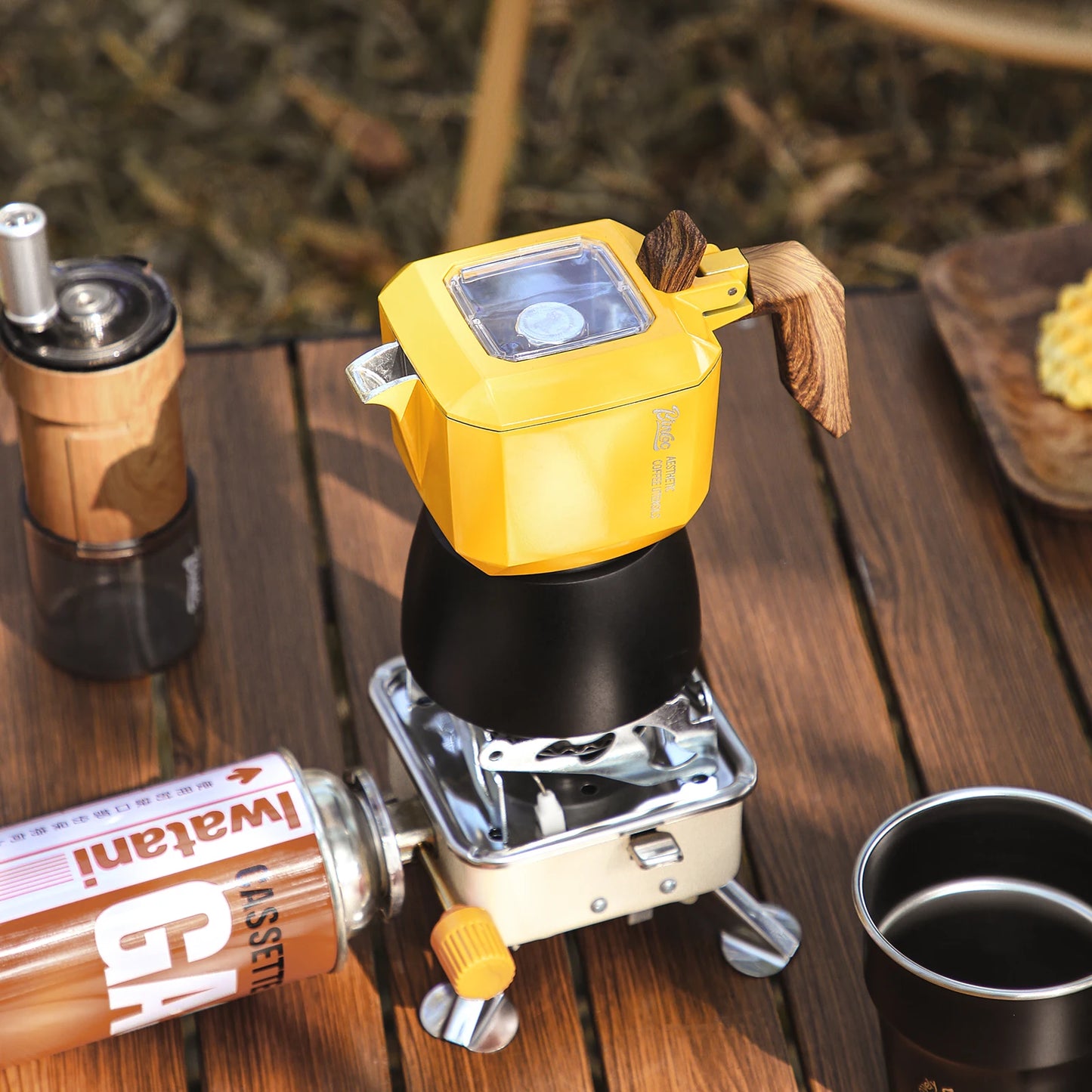 Bin Coo Stovetop Espresso Maker Aluminum Moka Pot Portable