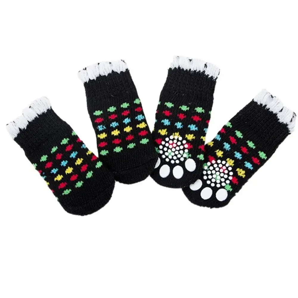 PERNEAKYCN Anti Slip Pet Socks Cats Dogs Wool Winter Warm