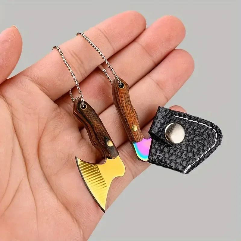 Choice Mini Stainless Steel Axe Keychain Portable Outdoor Tool Kitchen Knife Disassembly
