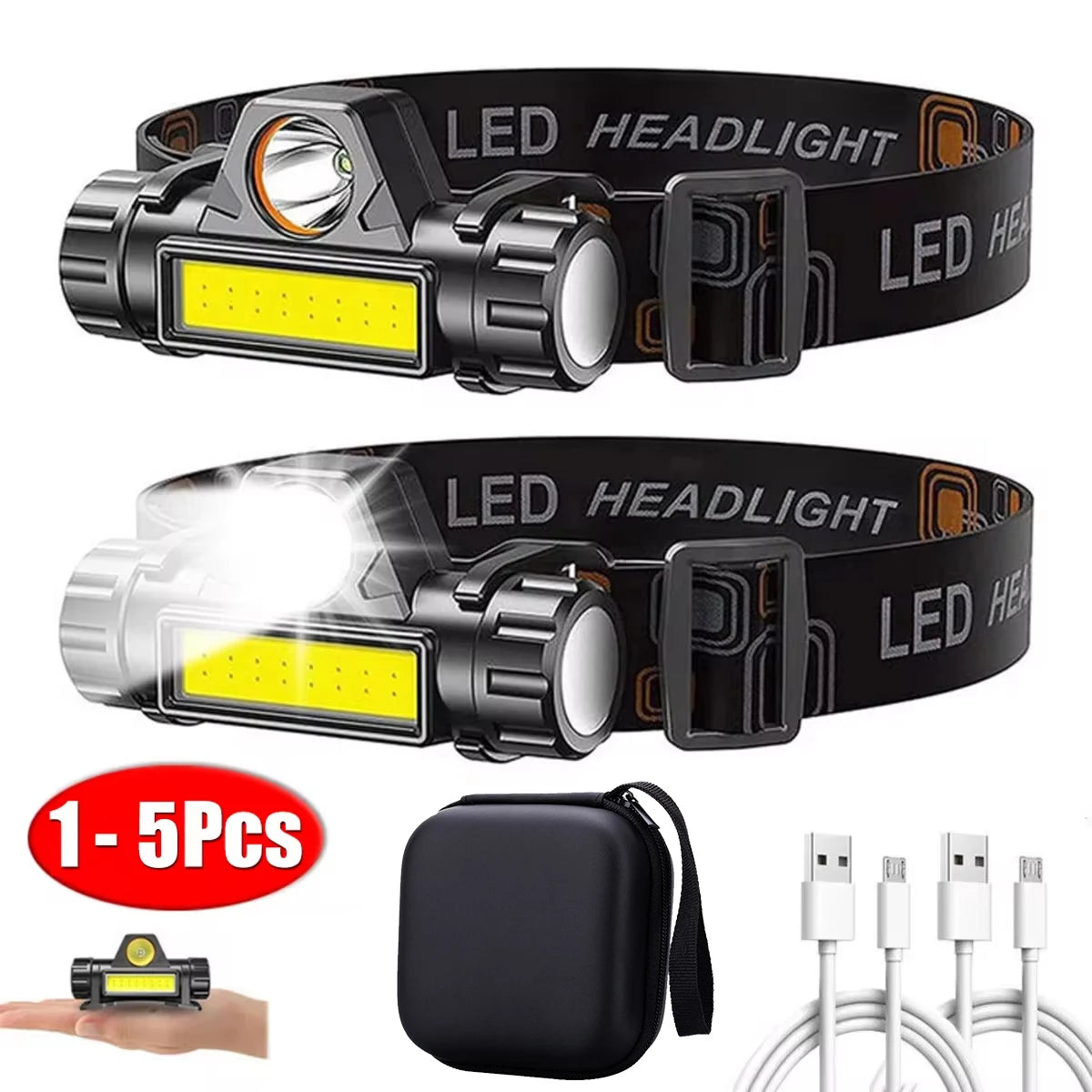 ZHIYU Rechargeable COB LED Headlamp With Magnetic Head Torch Powerful Waterproof Outdoor Fishing