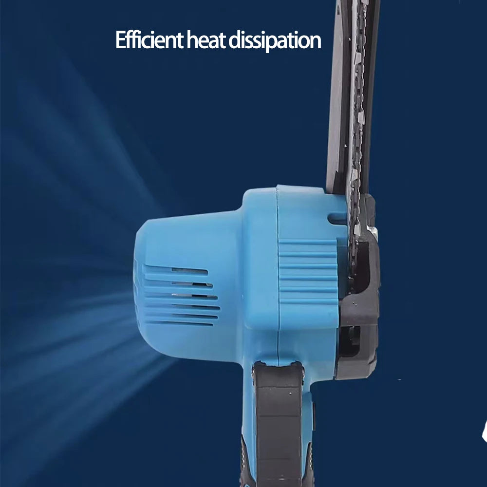 Mini Chainsaw 6In Cordless Woodworking Handheld Garden Wood Logging Chainsaw Electric Saw Cutting Power Tool  2 Battery 1 Box