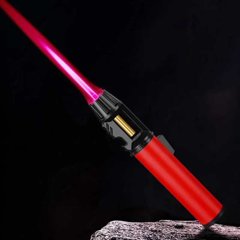 Large Capacity Outdoor Multifunctional Lighter, Bottle Opener Metal Windproof Turbine Camping Kitchen Gas Welding Gun Lighter