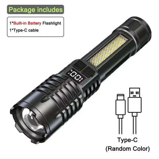 Ctzsoop High Power LED Flashlight Type C Rechargeable Cob
