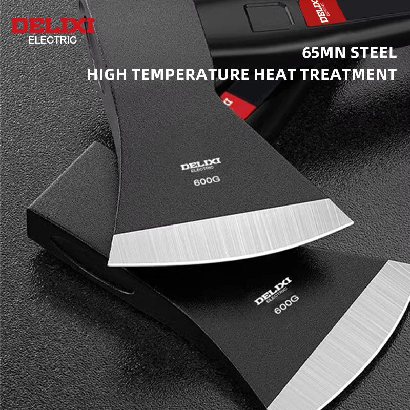 15-inch chopping axe with blade cover, chopping hammer, log axe, outdoor axe, forged carbon steel hand tool non-slip handle.