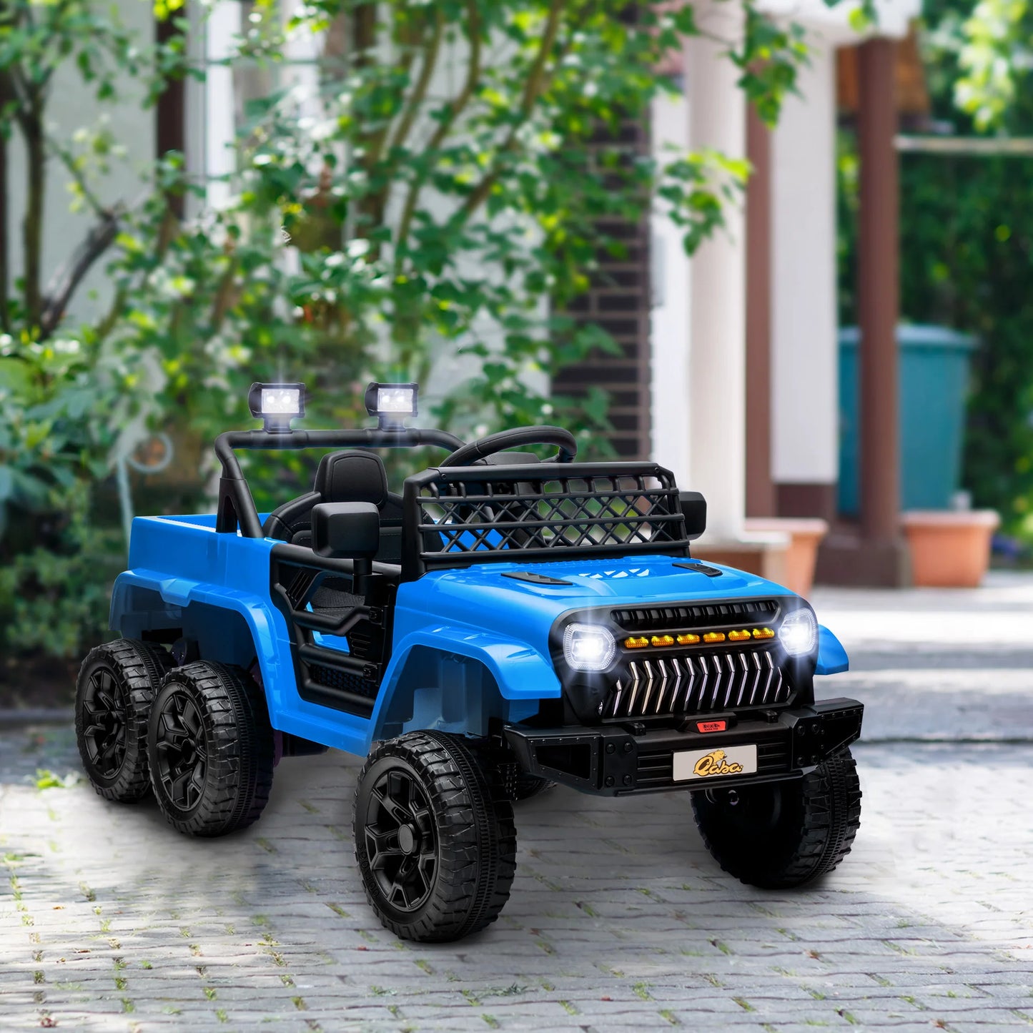 12V Kids Electric Car W/ 2Wd/4Wd Switchable, Remote Control Light Blue
