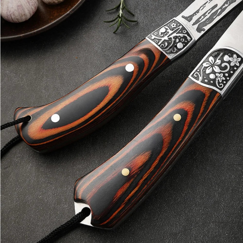 1pc Open-air Axe, Camping Axe, Tactical Axe, Wood Axe Plus Nylon Sheath, High-hardness Stainless Steel Axe, Red Sandalwood Handl