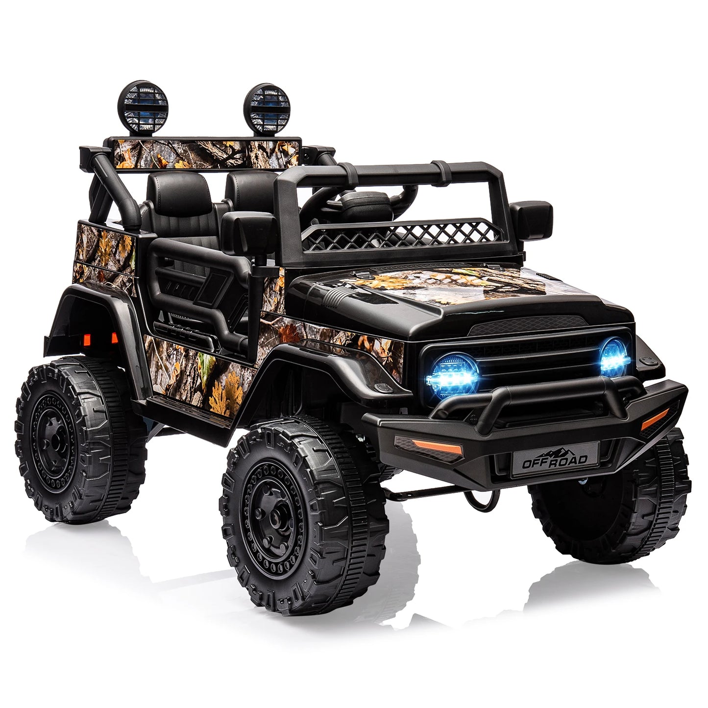 12V Kids Ride On Truck with Remote Control Spring Suspension Bluetooth Connectivity and Led Lights Ride On Toys for 3-6 yrs