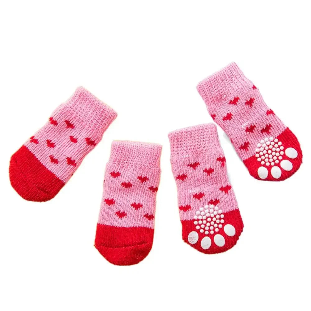 PERNEAKYCN Pet Cat Dog Floor Anti Slip Wool Socks Winter