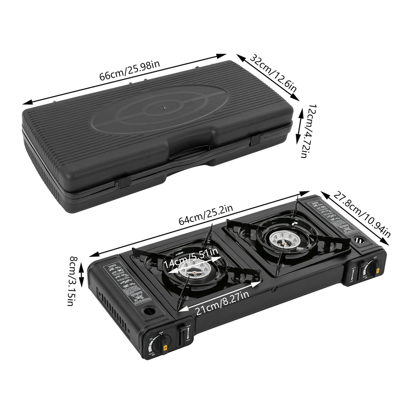 [Butane Camping Stove] Iron Copper Portable Camping Stove - 8x8in Stable Grate Auto Ignition - for Outdoor RV Apartments Safe De