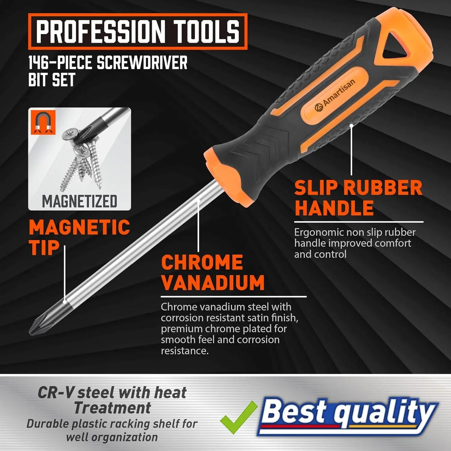 Hot Products.146-piece Magnetic Screwdrivers DIY Tools Set  Racking for Men Tools Gift, Includs Precision screwdriver