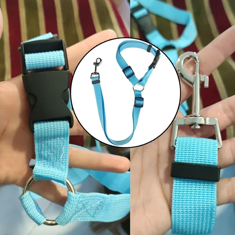 Tongyue Pet Car Seat Belt Nylon Leash Two In One Harness