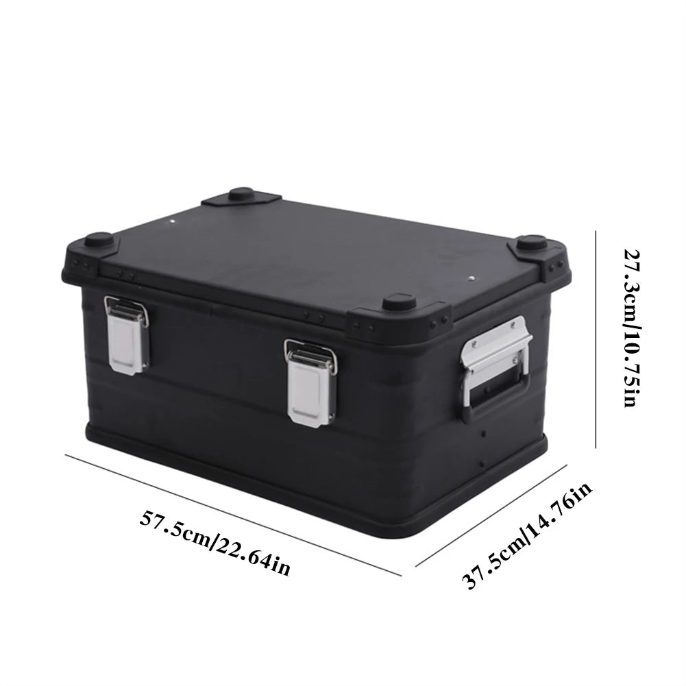 50L Camping Storage Box Hard Protective Carrying Case Aluminum Alloy Car Trunk Organizing Box Camping For Outdoor Travel Tools