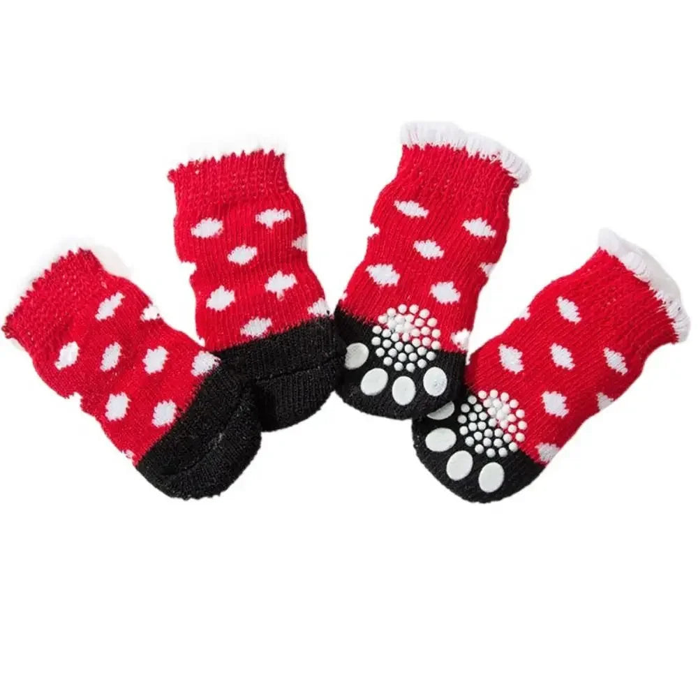 PERNEAKYCN Anti Slip Pet Socks Cats Dogs Wool Winter Warm