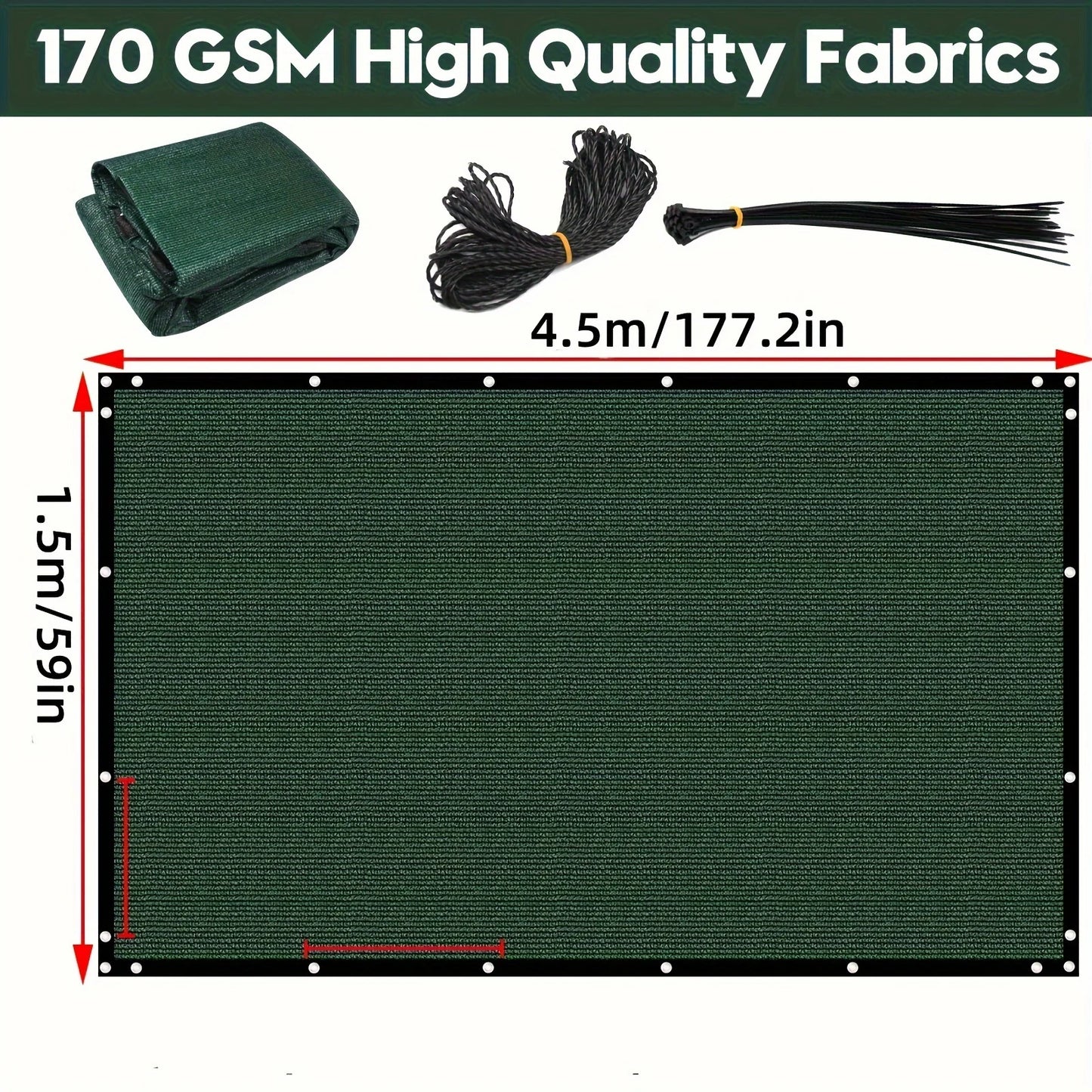 4ft/5ft/6ft/7ft Fence Privacy Screen, Heavy Duty Privacy Fence Screen, Outdoor Shade Cloth Mesh Barrier, Cable Zip Ties Included