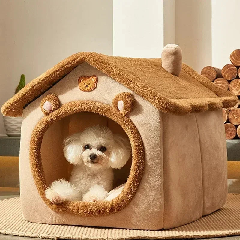 Guangdong Cartoon House Pet Bed Folding Kennel For Dogs
