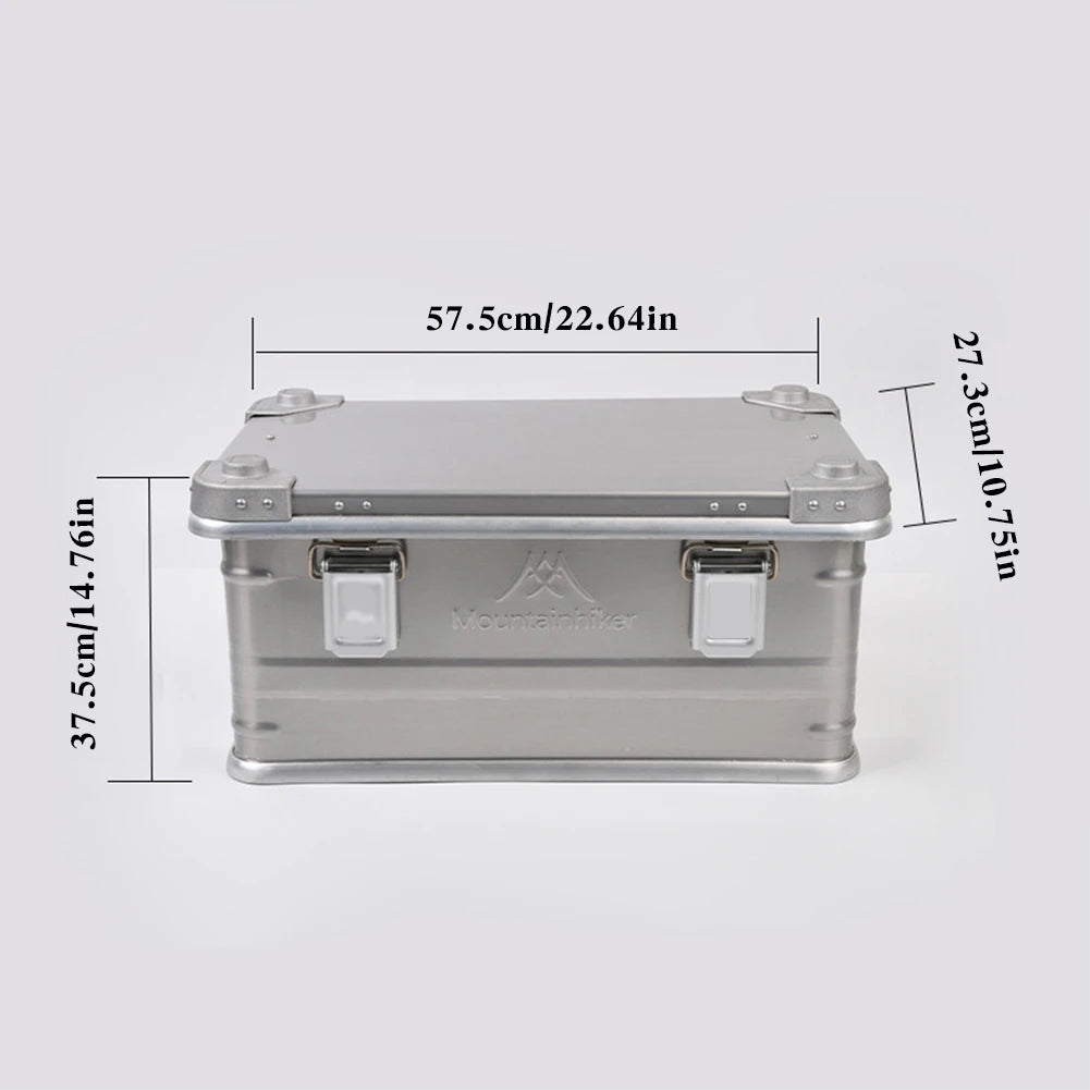50L Camping Storage Box Hard Protective Carrying Case Aluminum Alloy Car Trunk Organizing Box Camping For Outdoor Travel Tools