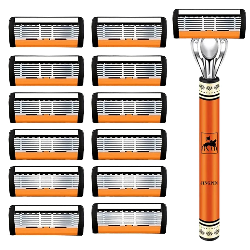 Choice Six Layer Safety Razor Set Stainless Steel Shaving Kit With Changeable Head Blade